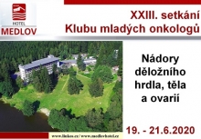 Setkání Klubu mladých onkologů 2020, 19. - 21. 6. 2020, Fryšava pod Žákovou horou