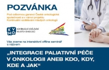 Integrace paliativní péče v onkologii již 29.9. v Olomouci a 30. 9. v Liberci