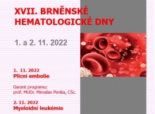 XVII. Brněnské hematologické dny, 1.- 2. 11. 2022, Brno