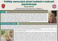 Potřeby nemocných akutní leukémií a možnosti psychoterapie